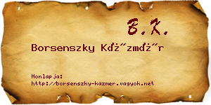 Borsenszky Kázmér névjegykártya